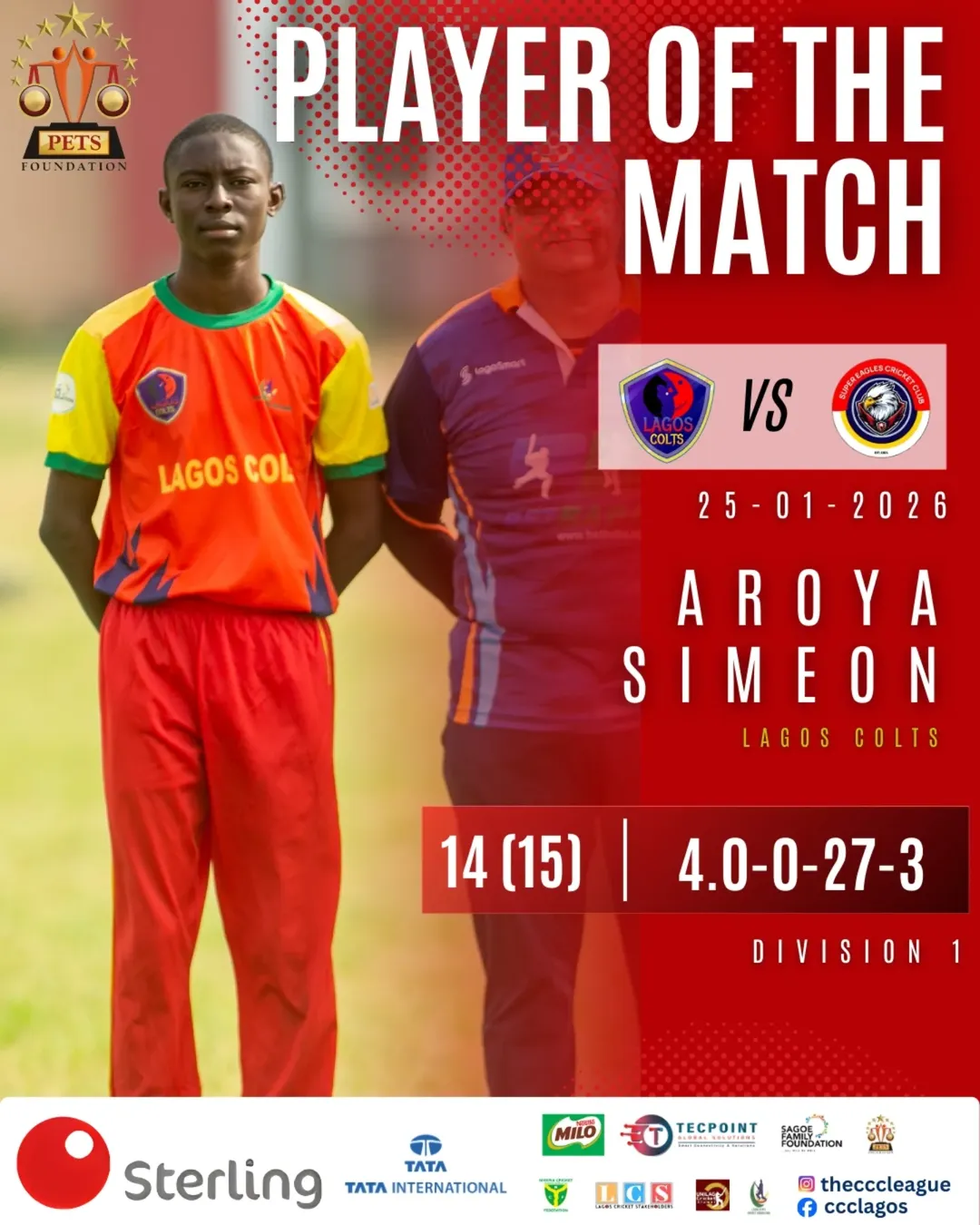 Aroya Simeon Shines with All-Round Performance in Lagos Colts Victory
